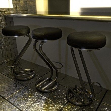 Barstool bar stool Free low-poly 3D model_9