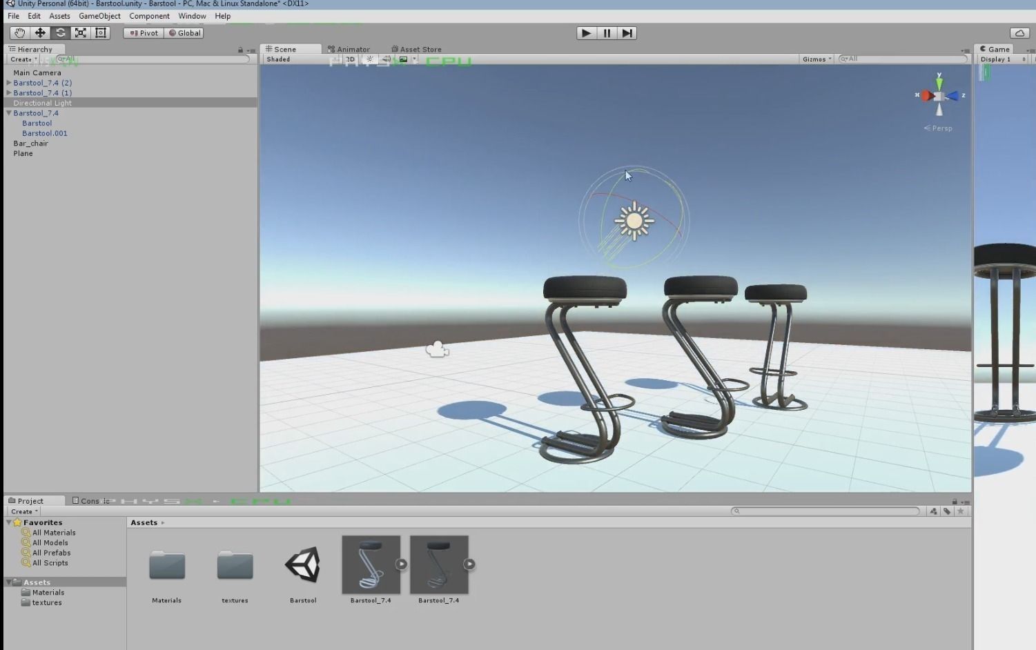 Barstool bar stool Free low-poly 3D model_18