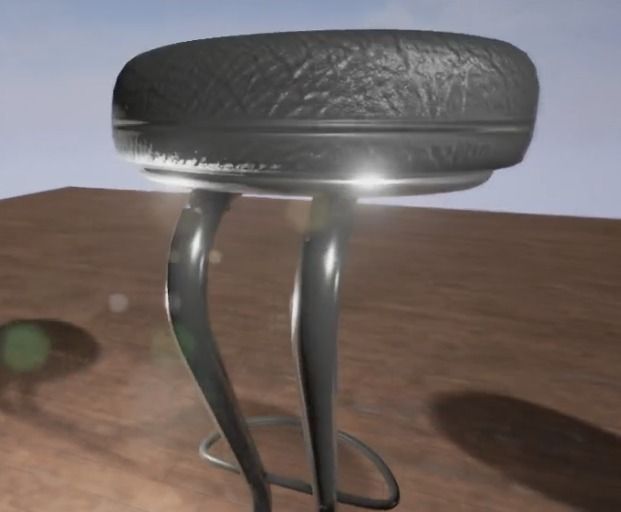 Barstool bar stool Free low-poly 3D model_21