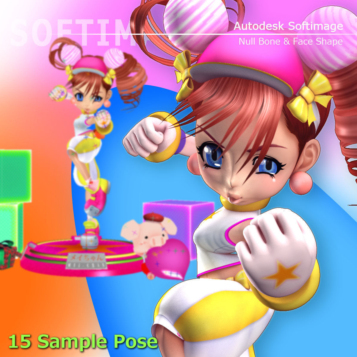 MEI-Chan anime girl outfit 3D model_5