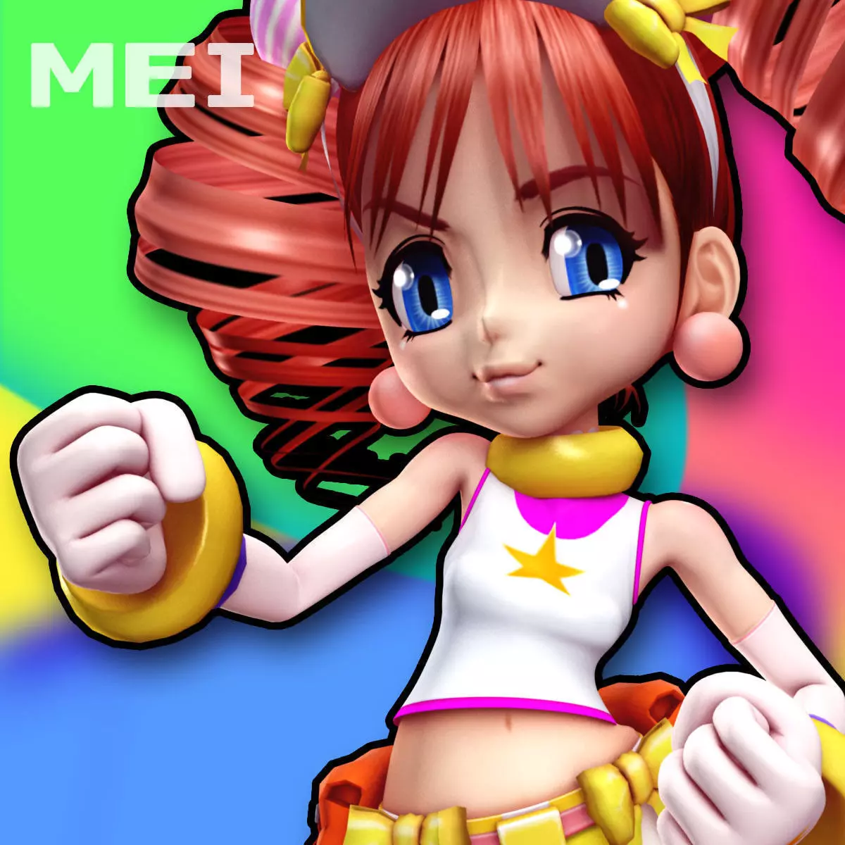MEI-Chan anime girl outfit 3D model_0