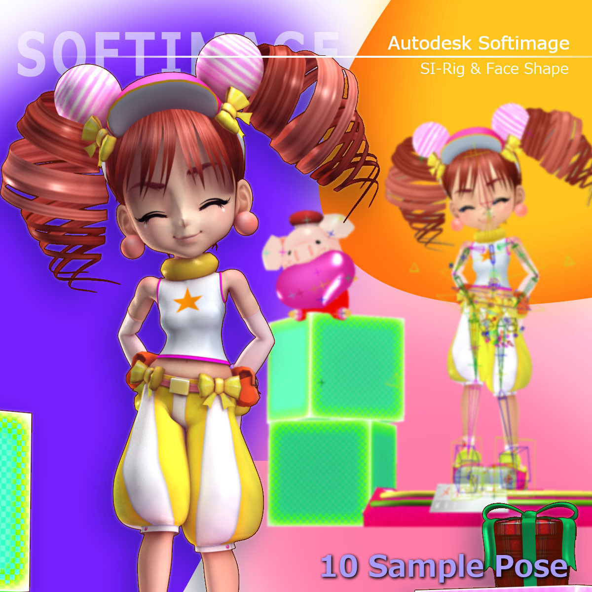 MEI-Chan anime girl outfit 3D model_6