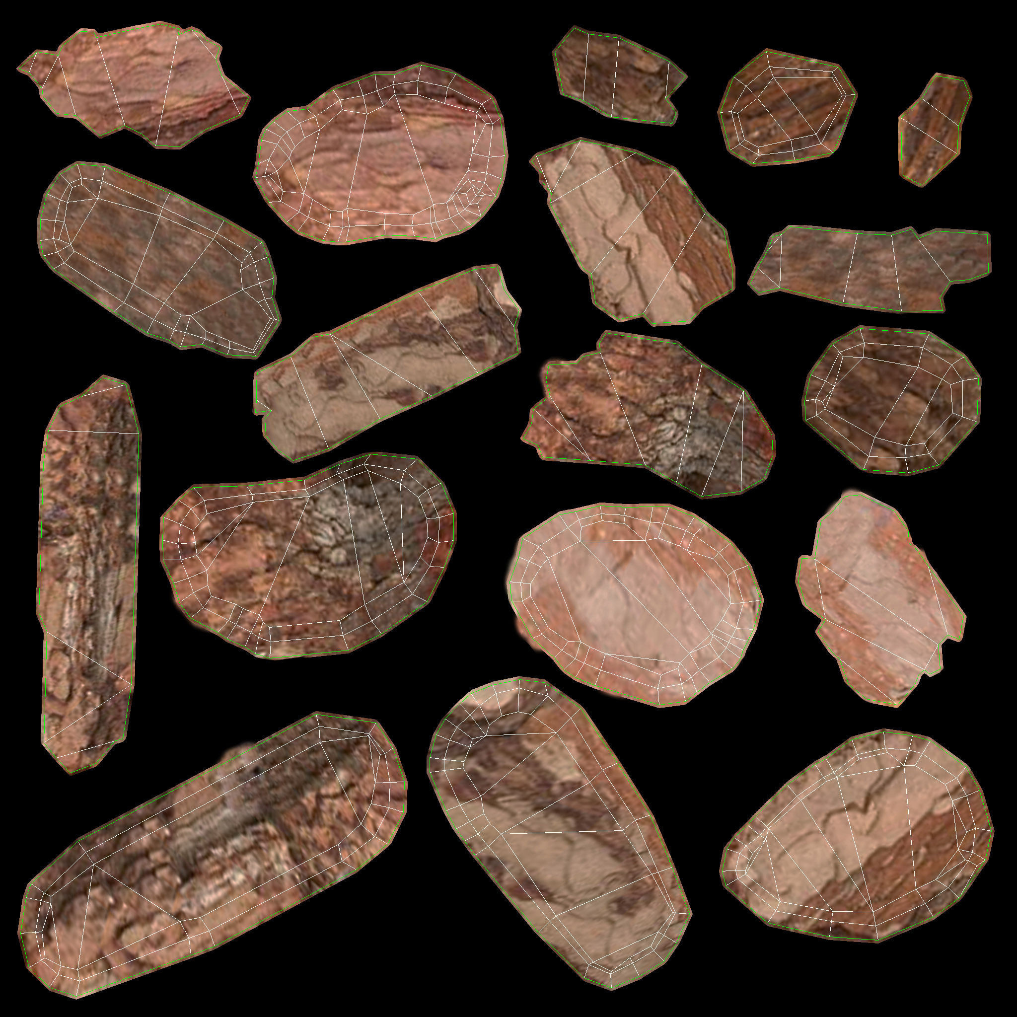 Mulch of pine bark 3D model_4