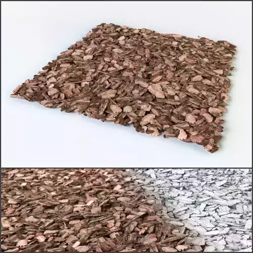 Mulch of pine bark 3D model