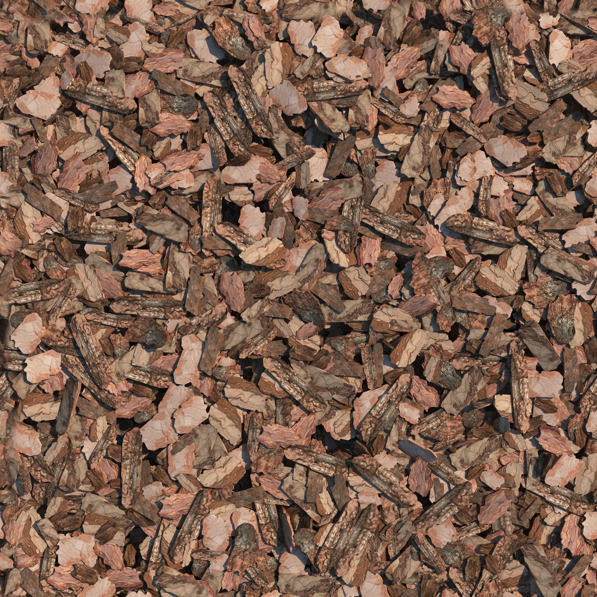 Mulch of pine bark 3D model_1
