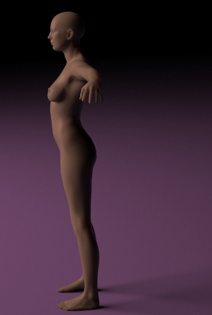 Woman female nude 3D model_4