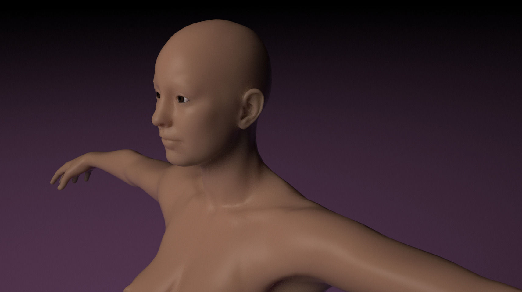 Woman female nude 3D model_1