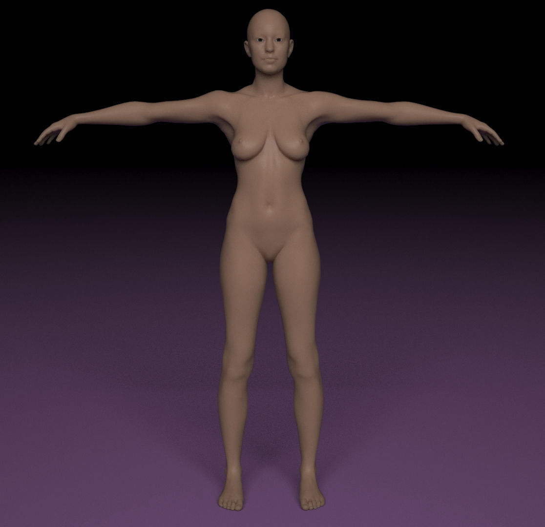 Woman female nude 3D model_5