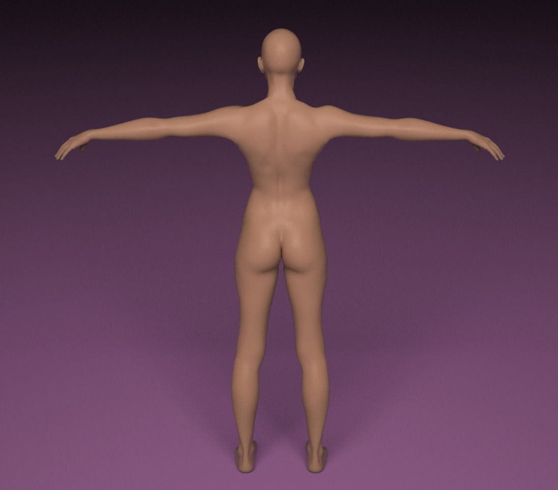 Woman female nude 3D model_3
