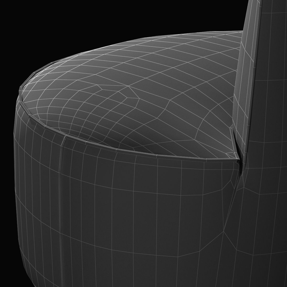 Tacchini baobab round armless chair 3D model_9