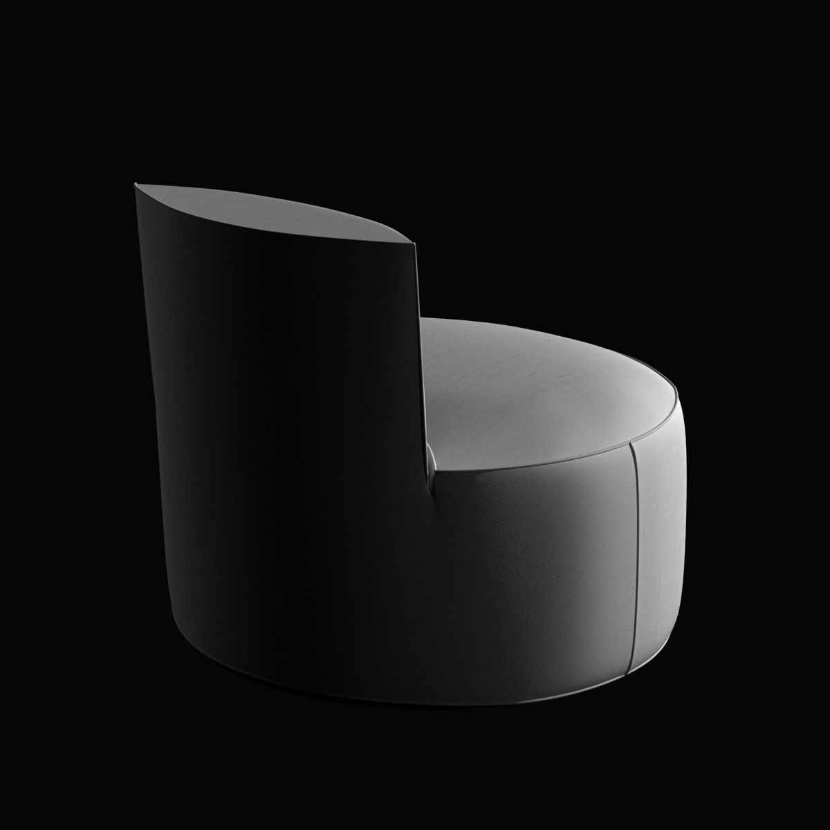 Tacchini baobab round armless chair 3D model_4