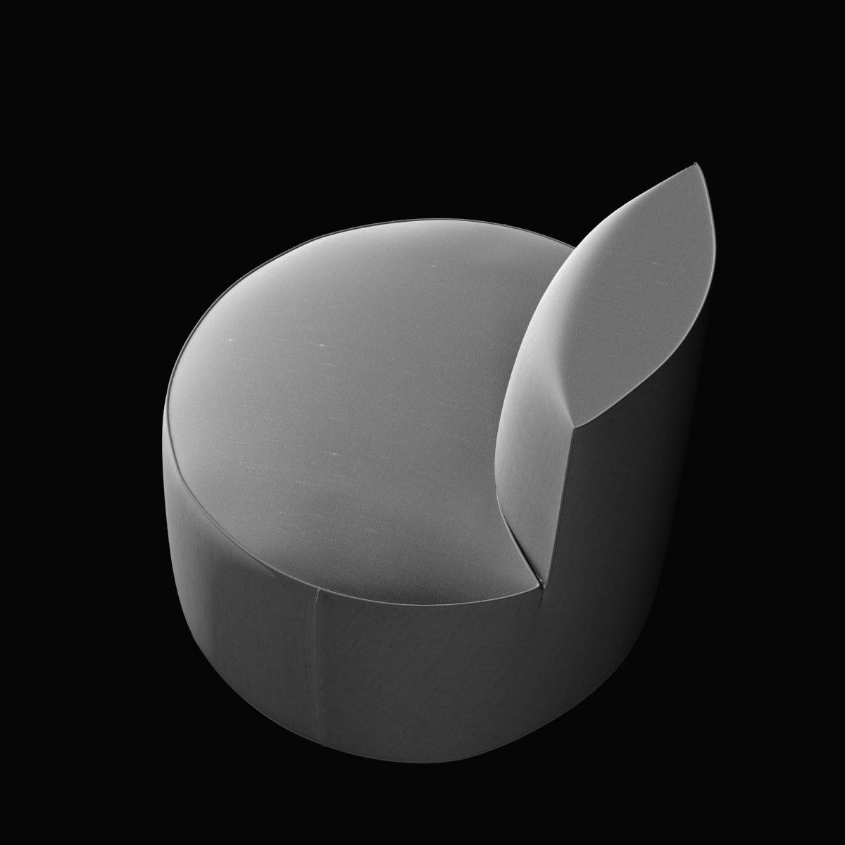 Tacchini baobab round armless chair 3D model_2
