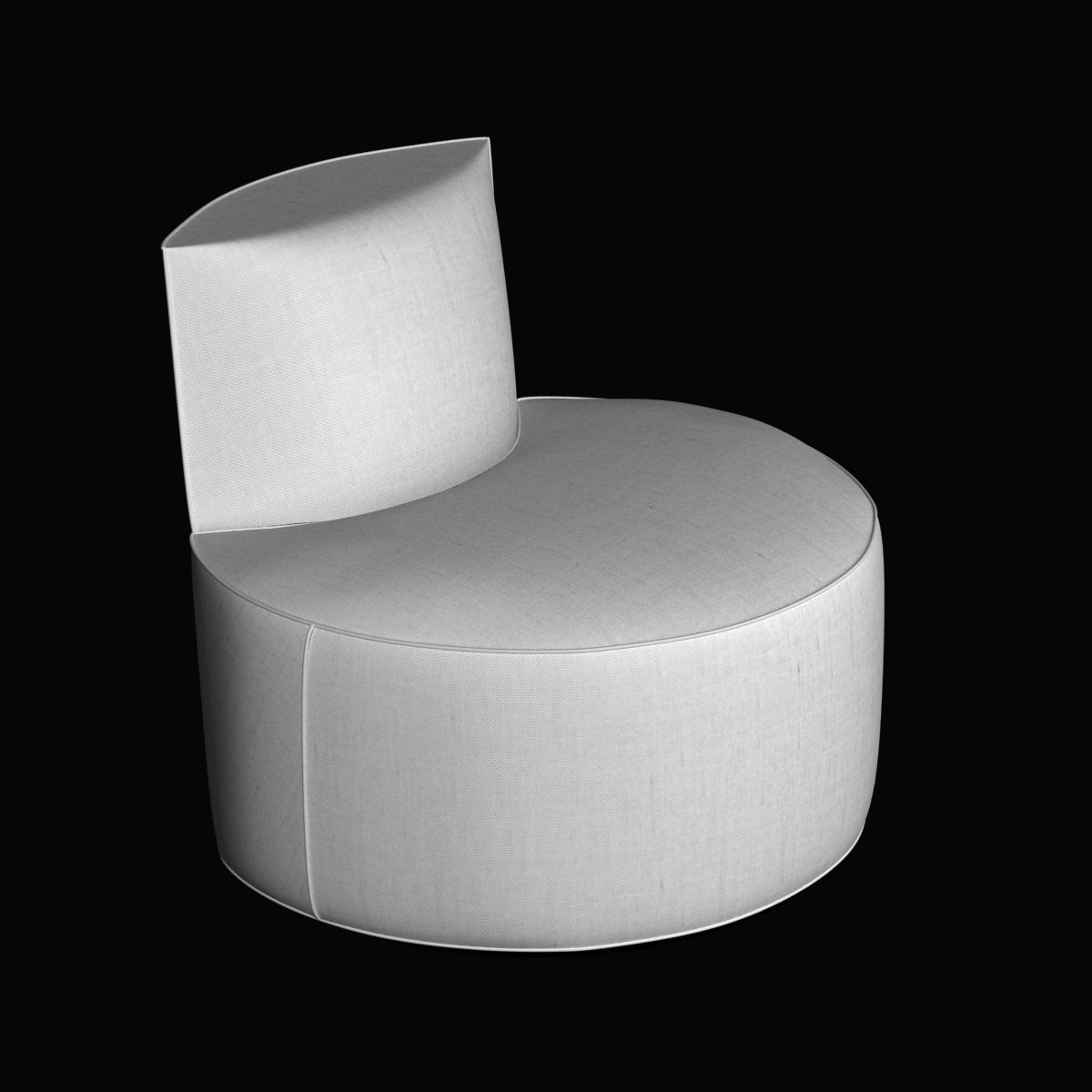 Tacchini baobab round armless chair 3D model_3