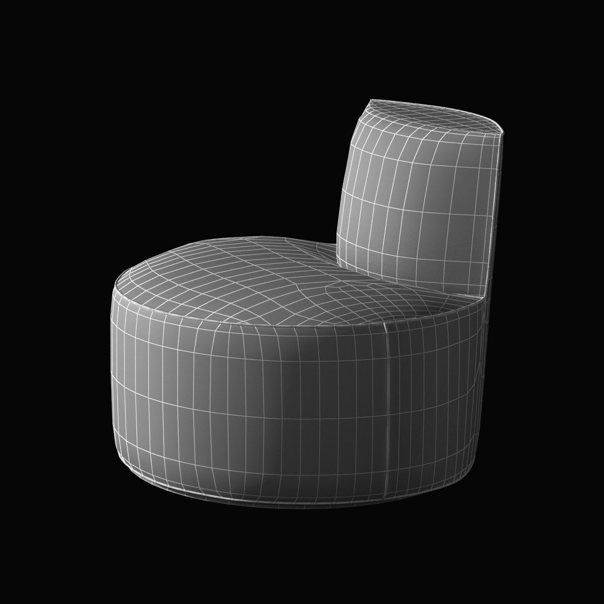 Tacchini baobab round armless chair 3D model_6