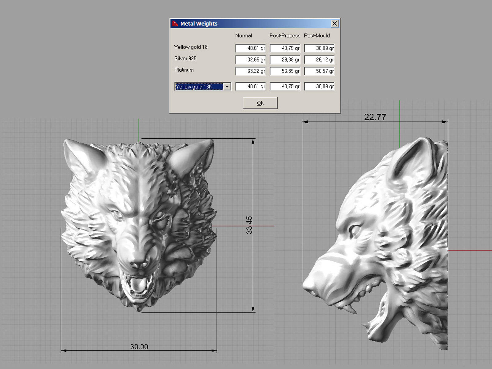 stylized wolf head 0190 3D print model_2