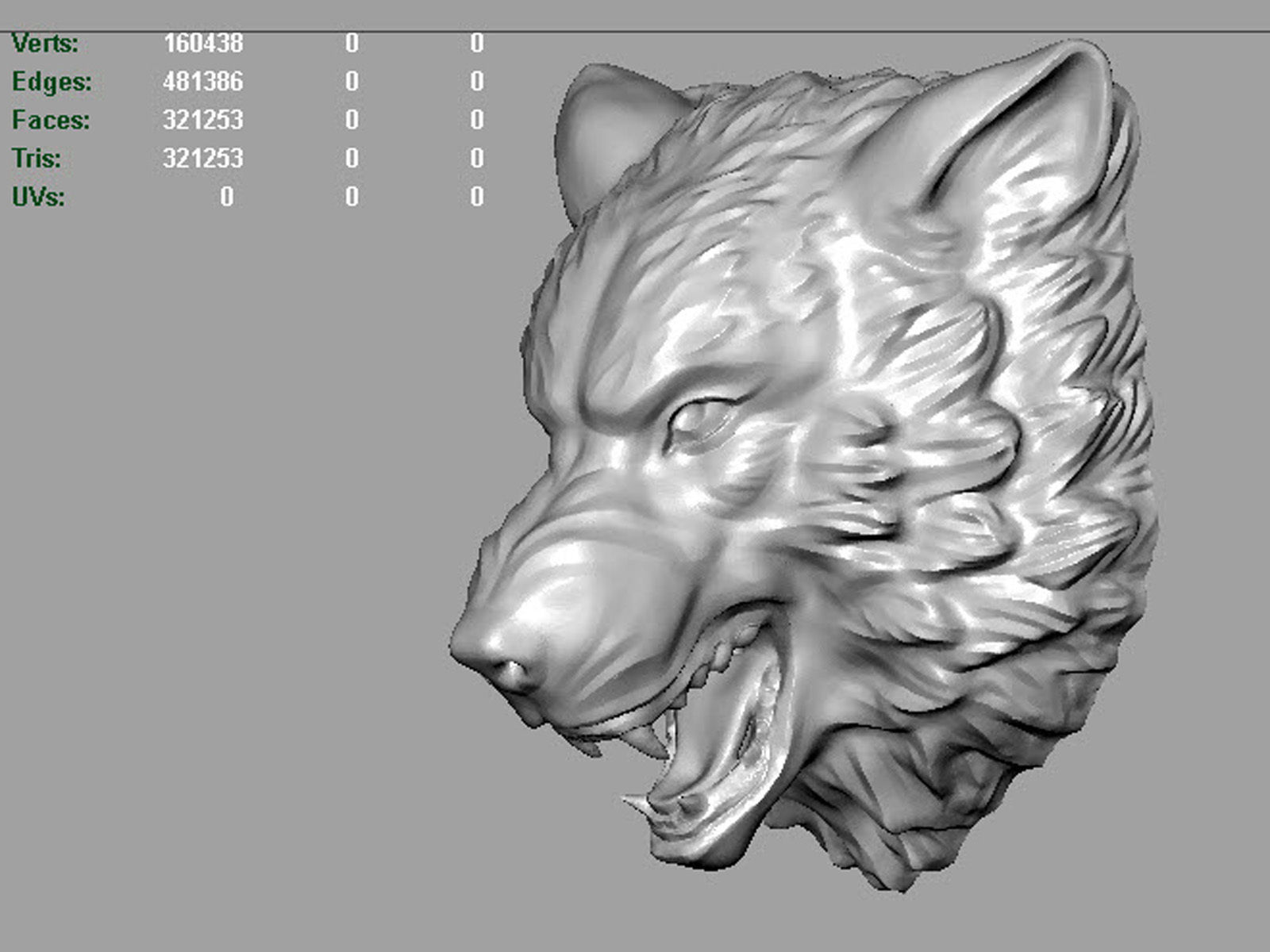 stylized wolf head 0190 3D print model_4