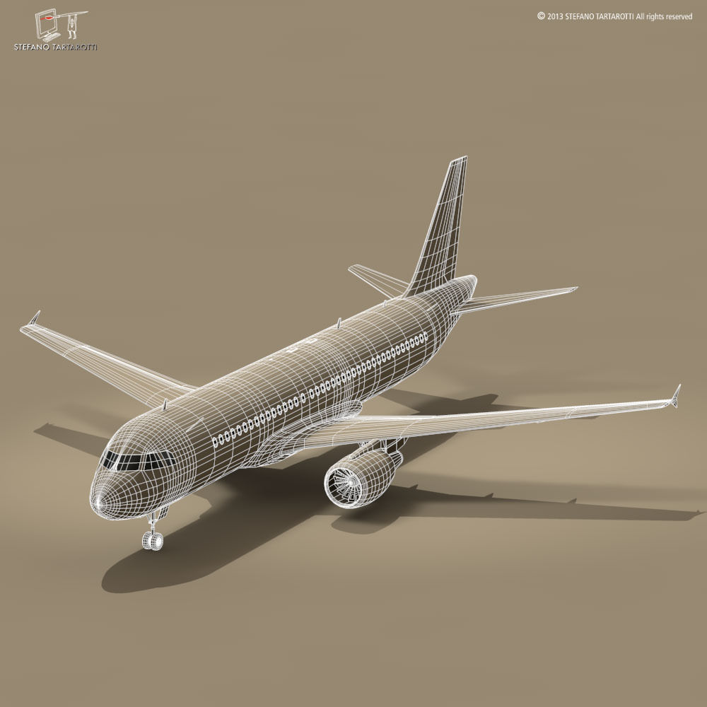 A320-200 airbus 3D model_8
