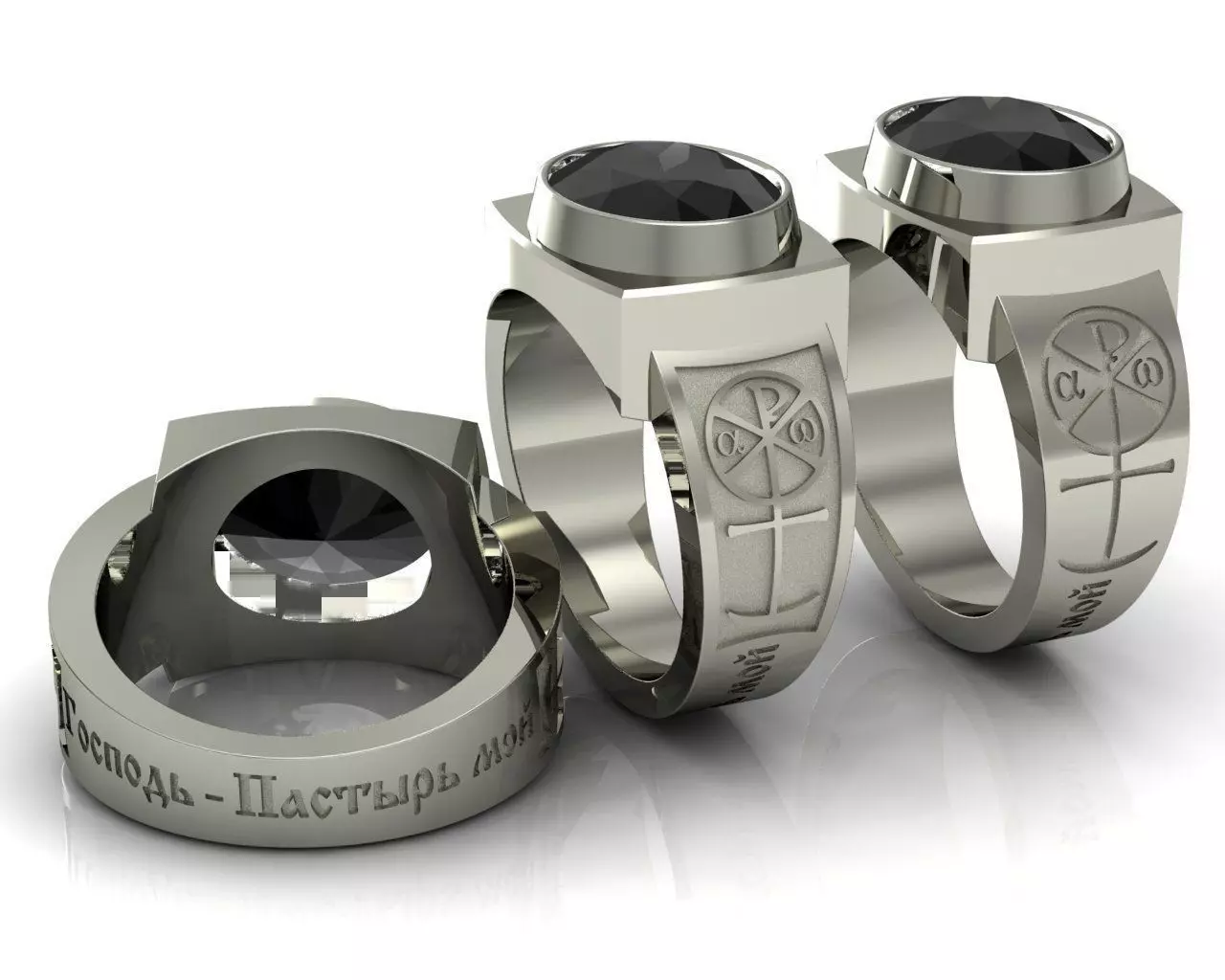 Ring with chrism Render 3D print model_0