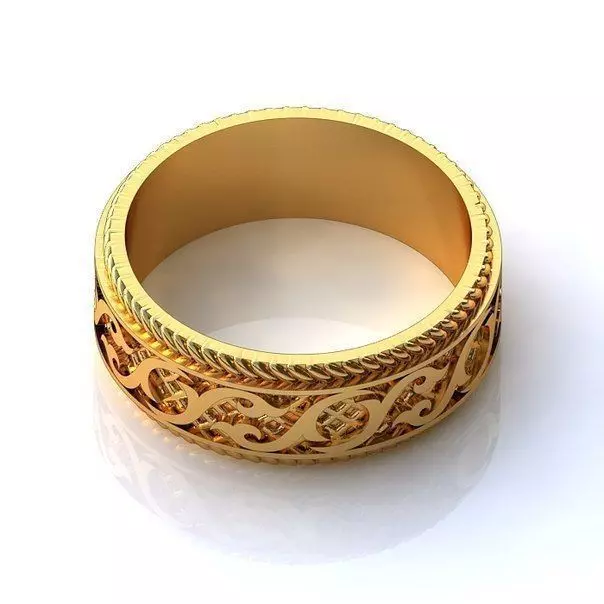 Wedding ring with an ornament 001 3D print model_0