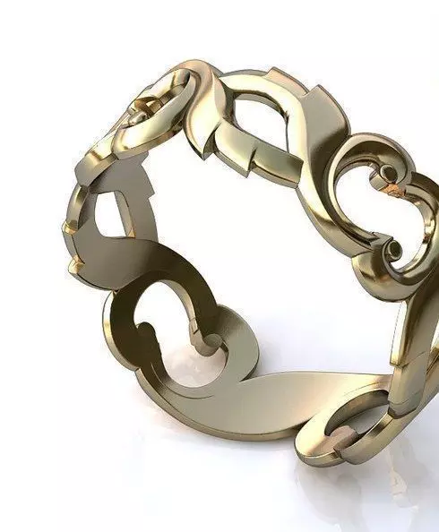 ring with ovals 3D print model_0