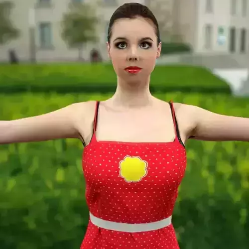 Polka Dot Girl Low-poly 3D model
