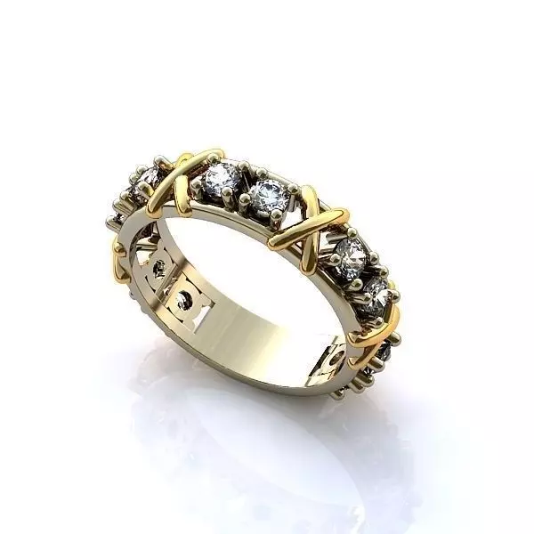 engagement ring with bindings 3D print model_0