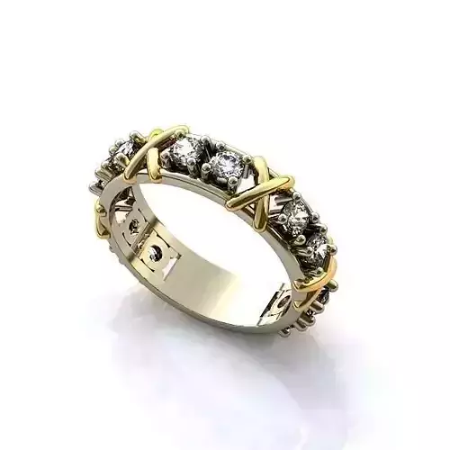 engagement ring with bindings 3D print model