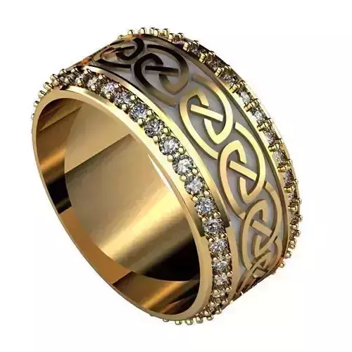 Celtic wedding ring pattern Free 3D print model