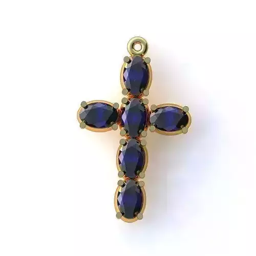 Cross oval sapphires 3D print model