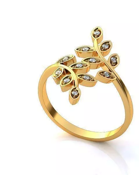 Ring sprig with stones 3 3D print model_0