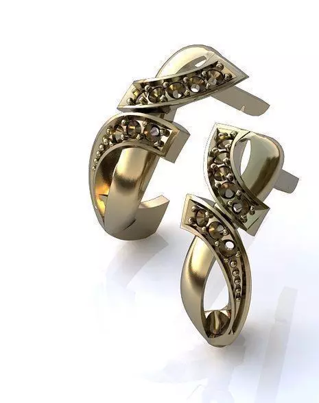 eight earrings 3D print model_0