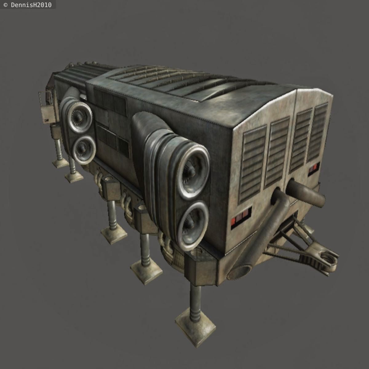 Futuristic Freighter Free low-poly 3D model_15