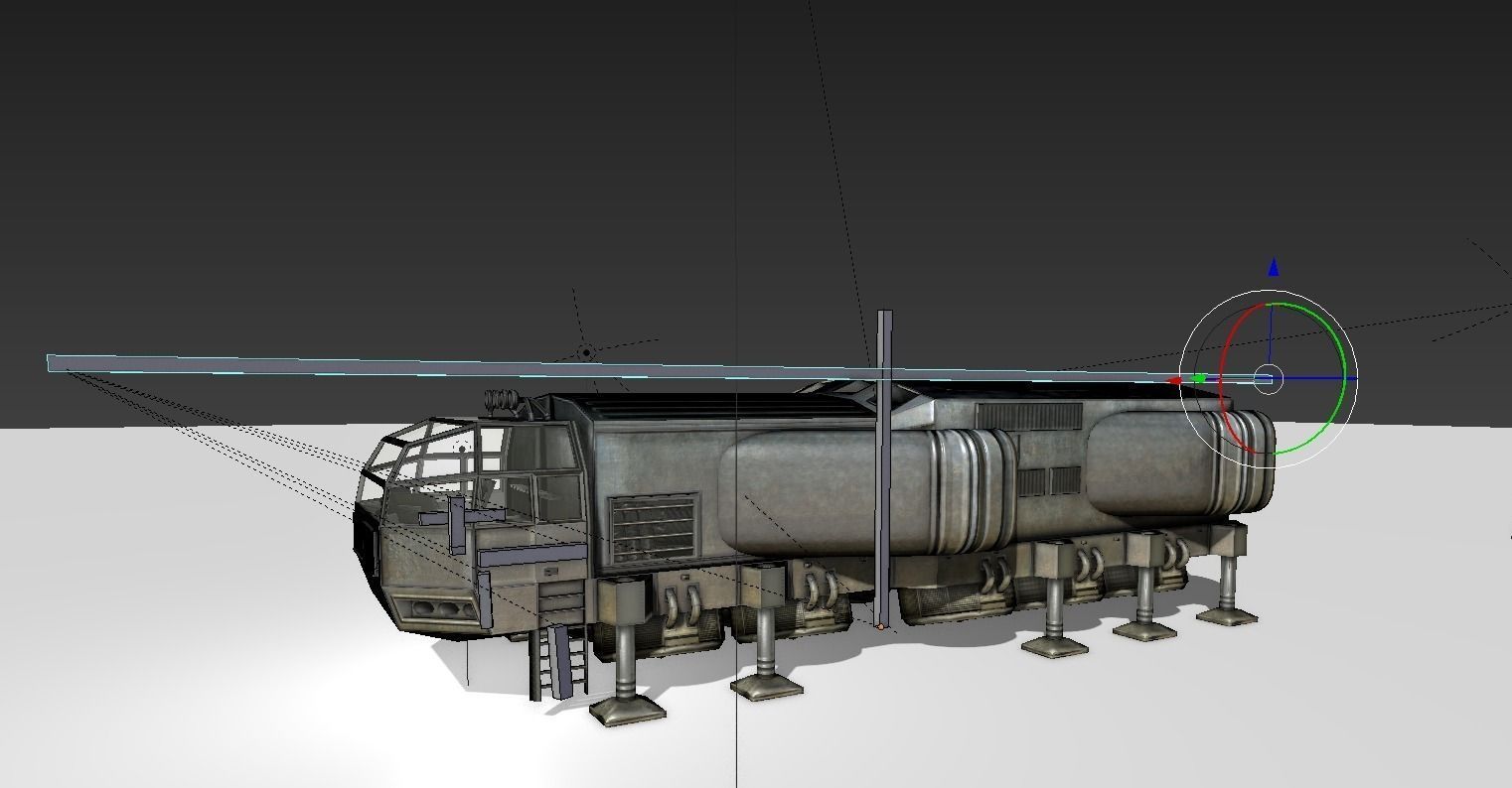 Futuristic Freighter Free low-poly 3D model_17