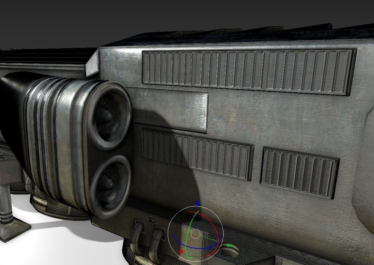 Futuristic Freighter Free low-poly 3D model_7