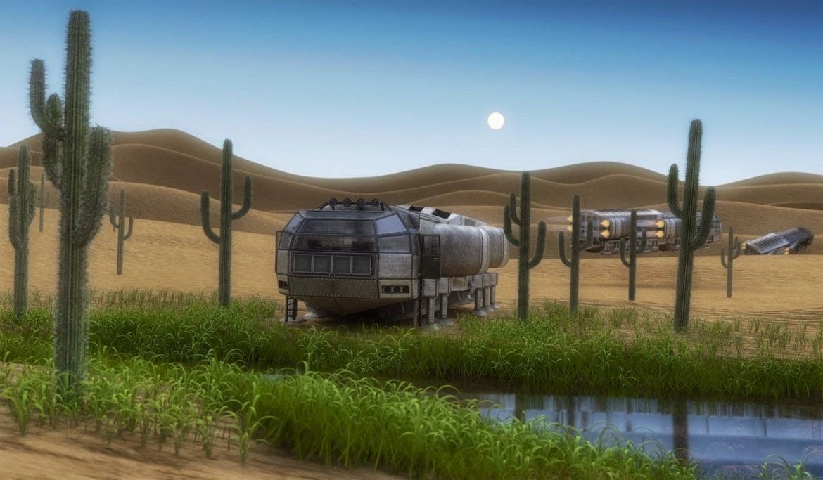 Futuristic Freighter Free low-poly 3D model_9