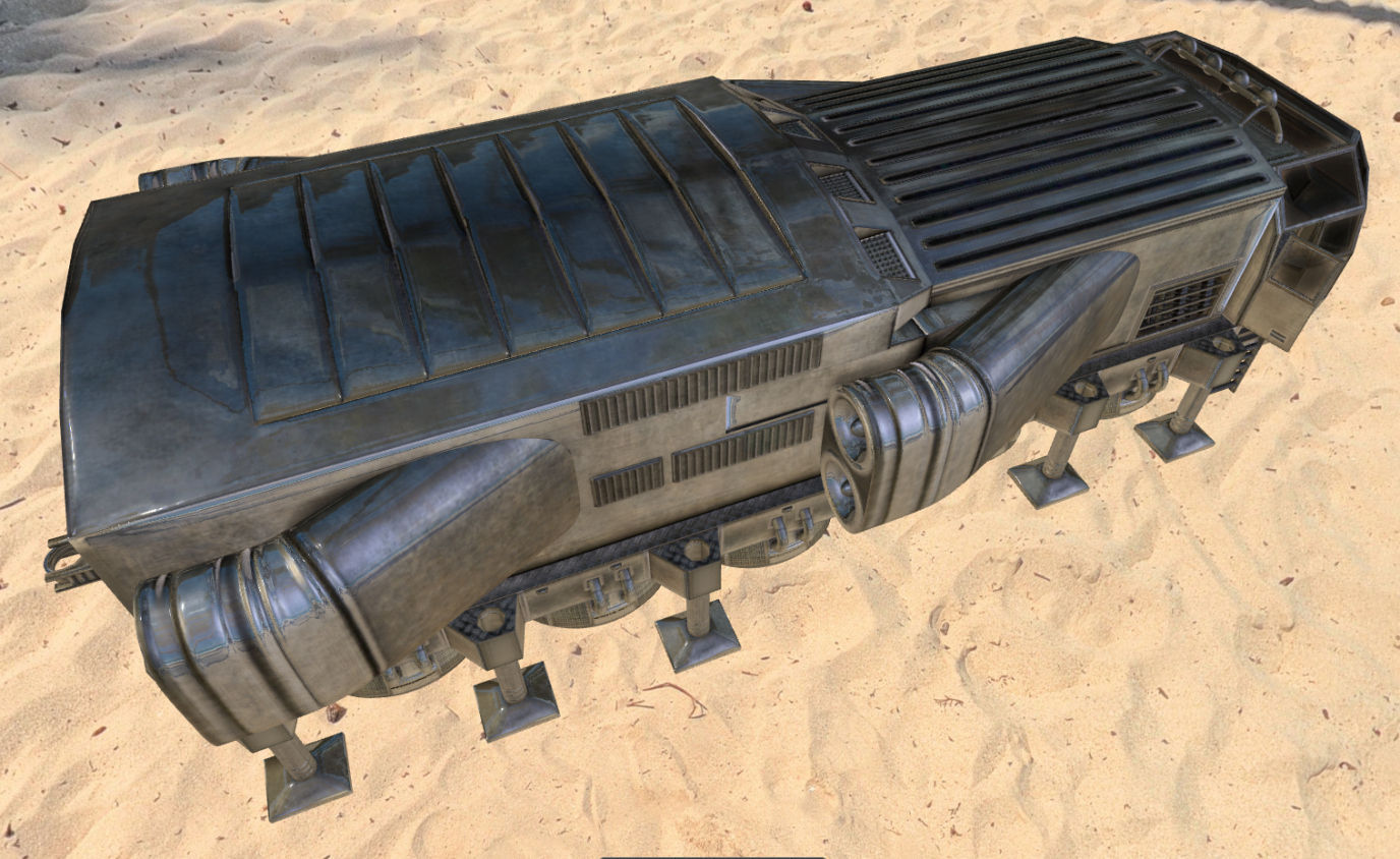 Futuristic Freighter Free low-poly 3D model_30