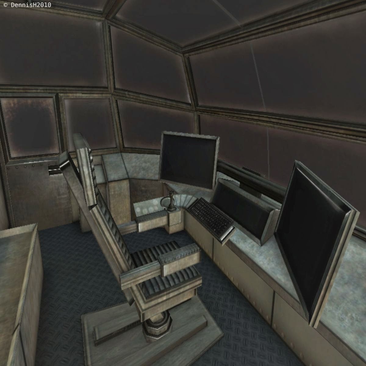 Futuristic Freighter Free low-poly 3D model_12