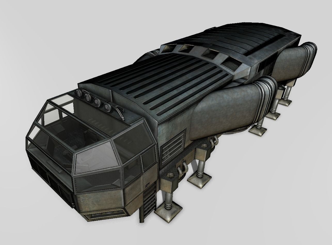 Futuristic Freighter Free low-poly 3D model_23