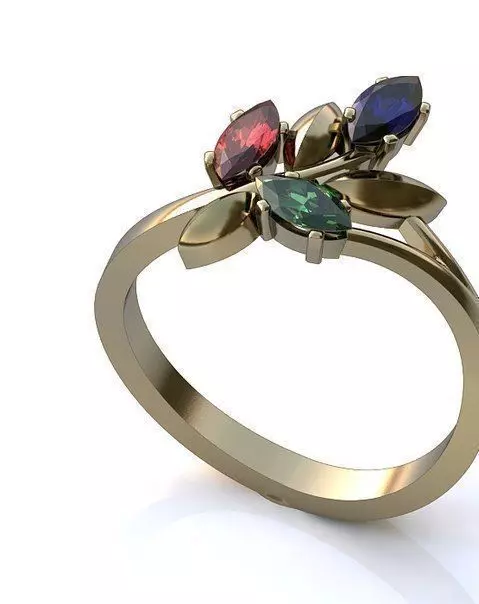 4 ring twig 3D print model_0