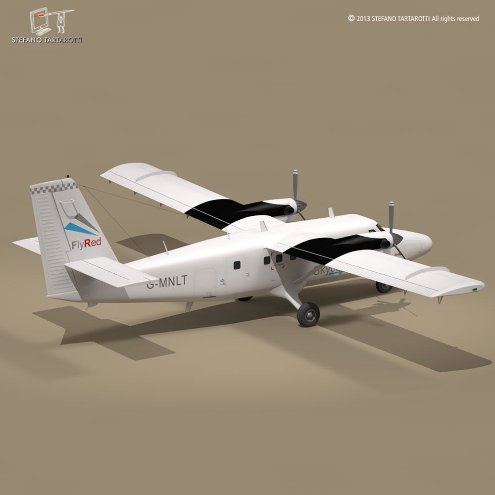 DHC6 Twin Otter 3D model_3
