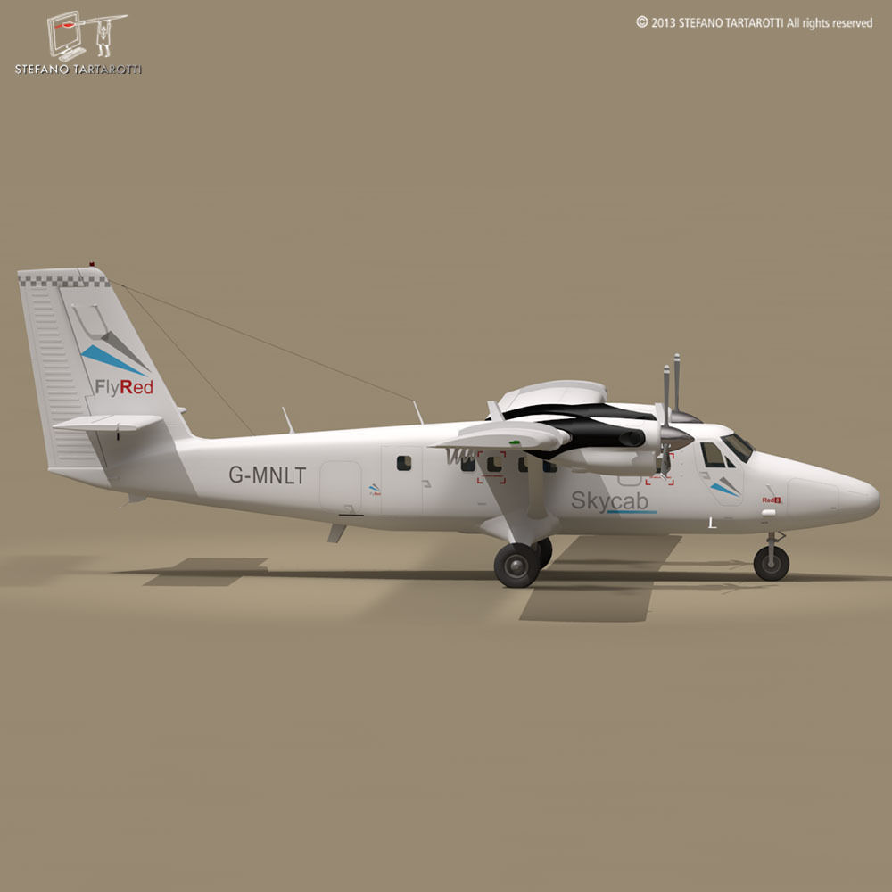 DHC6 Twin Otter 3D model_4