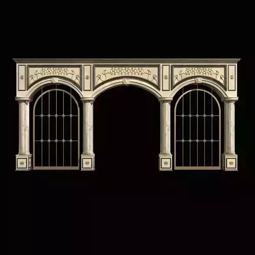 Colonnade with latticework