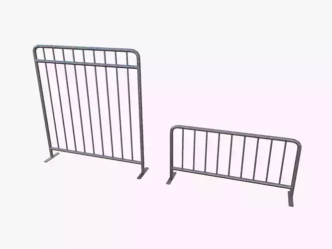 Metal Barrier PBR Free low-poly 3D model