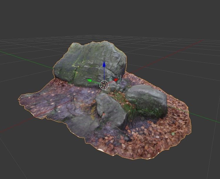 Large Scanned Sandstone Game-Ready Low-poly 3D model_3