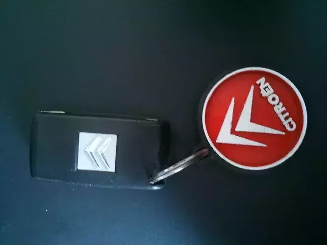 Classic Citroen double-sided keyring 3D print model