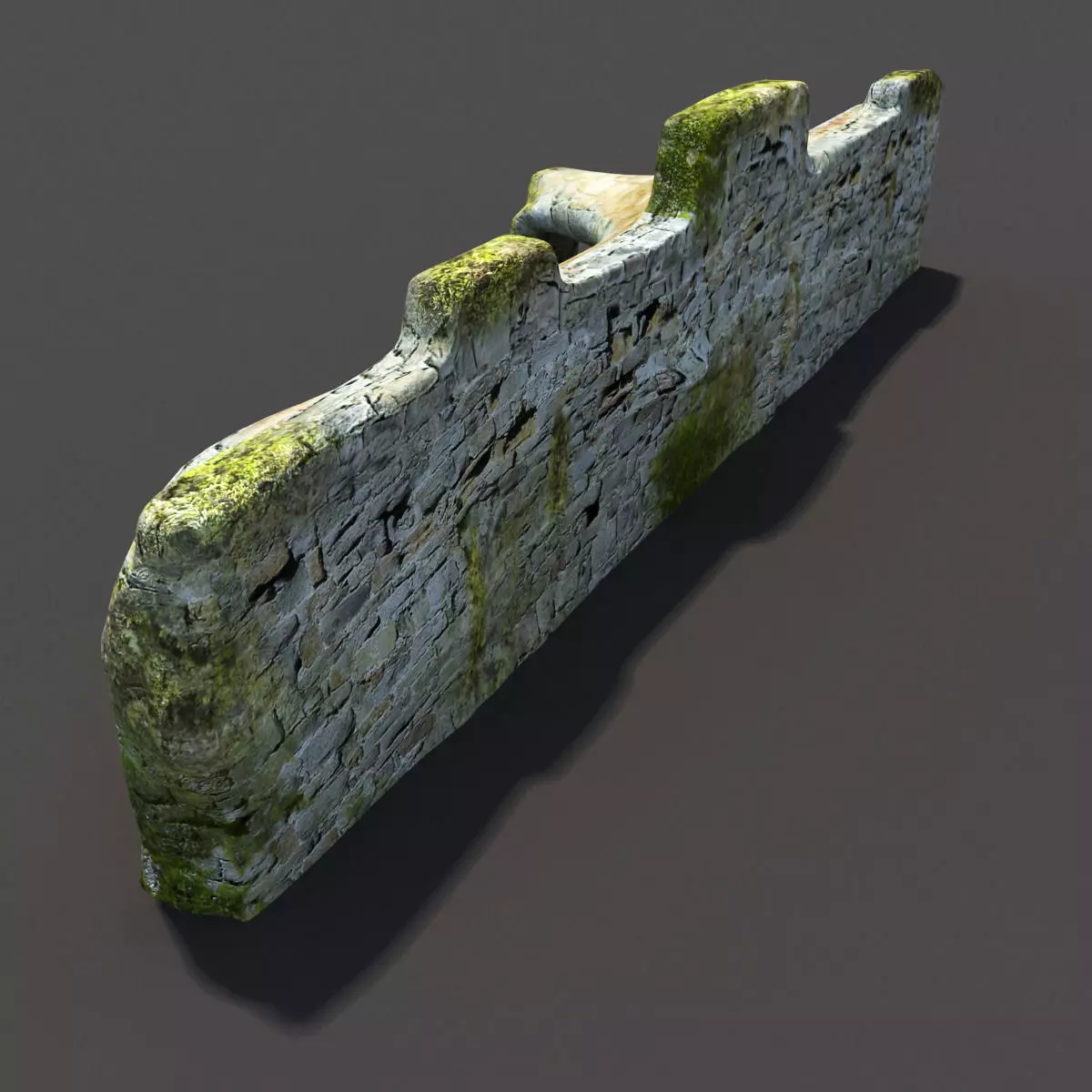 English Castle Ruin 2 Low-poly 3D model_0