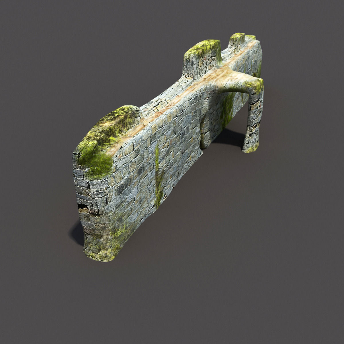 English Castle Ruin 2 Low-poly 3D model_2