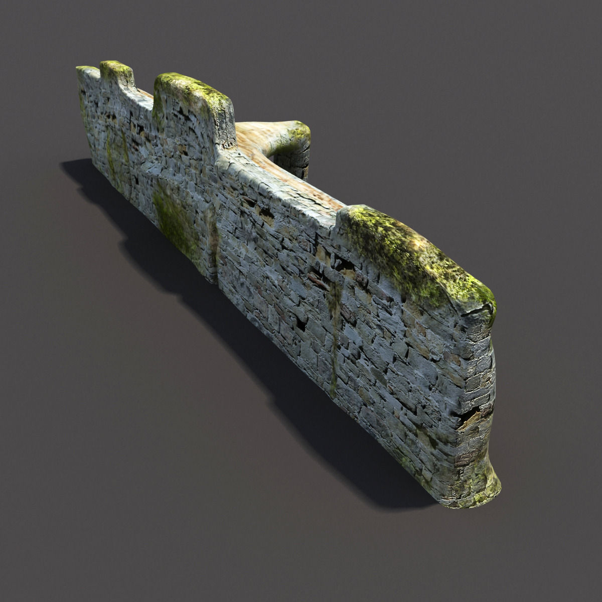 English Castle Ruin 2 Low-poly 3D model_1