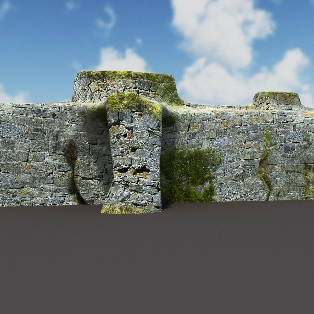 English Castle Ruin 2 Low-poly 3D model_7