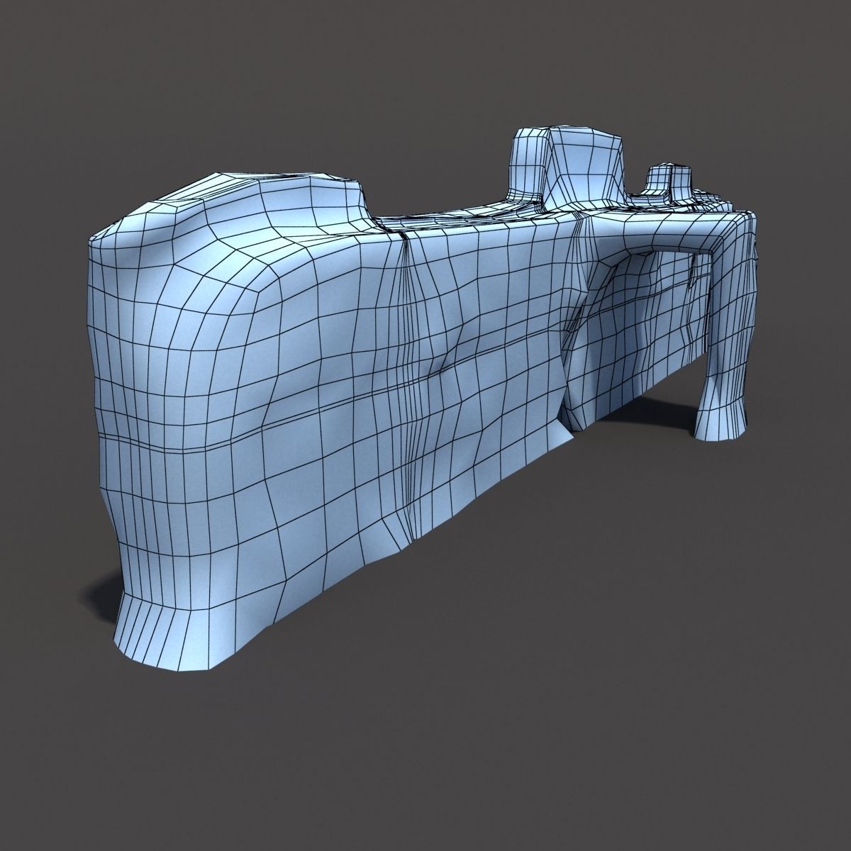 English Castle Ruin 2 Low-poly 3D model_5